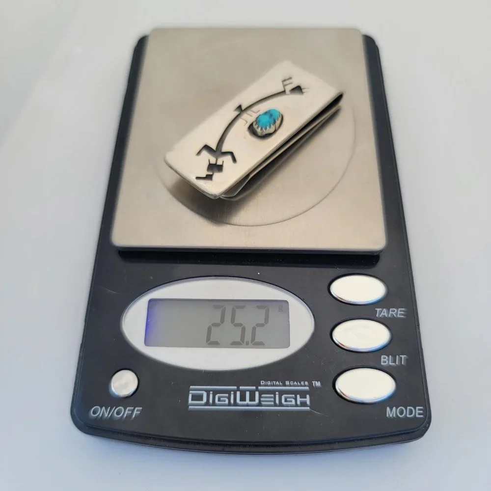 Turquoise & Sterling Money Clip by Sadie Sam (Navajo)